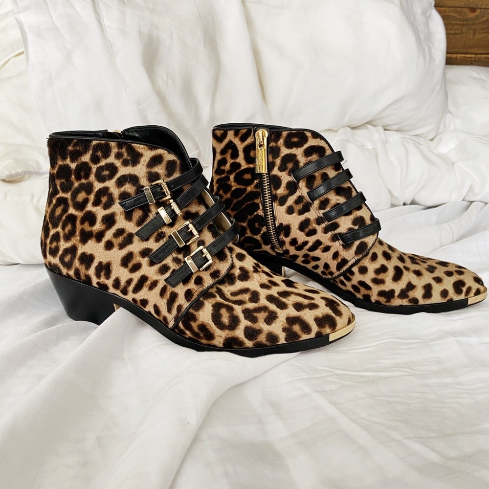 Michael Kors leopard print calf-hair booties